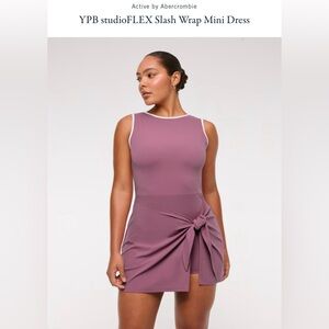 NWT Abercrombie YPB studioFlex Slash Wrap Pink Mini Dress Women’s XXL